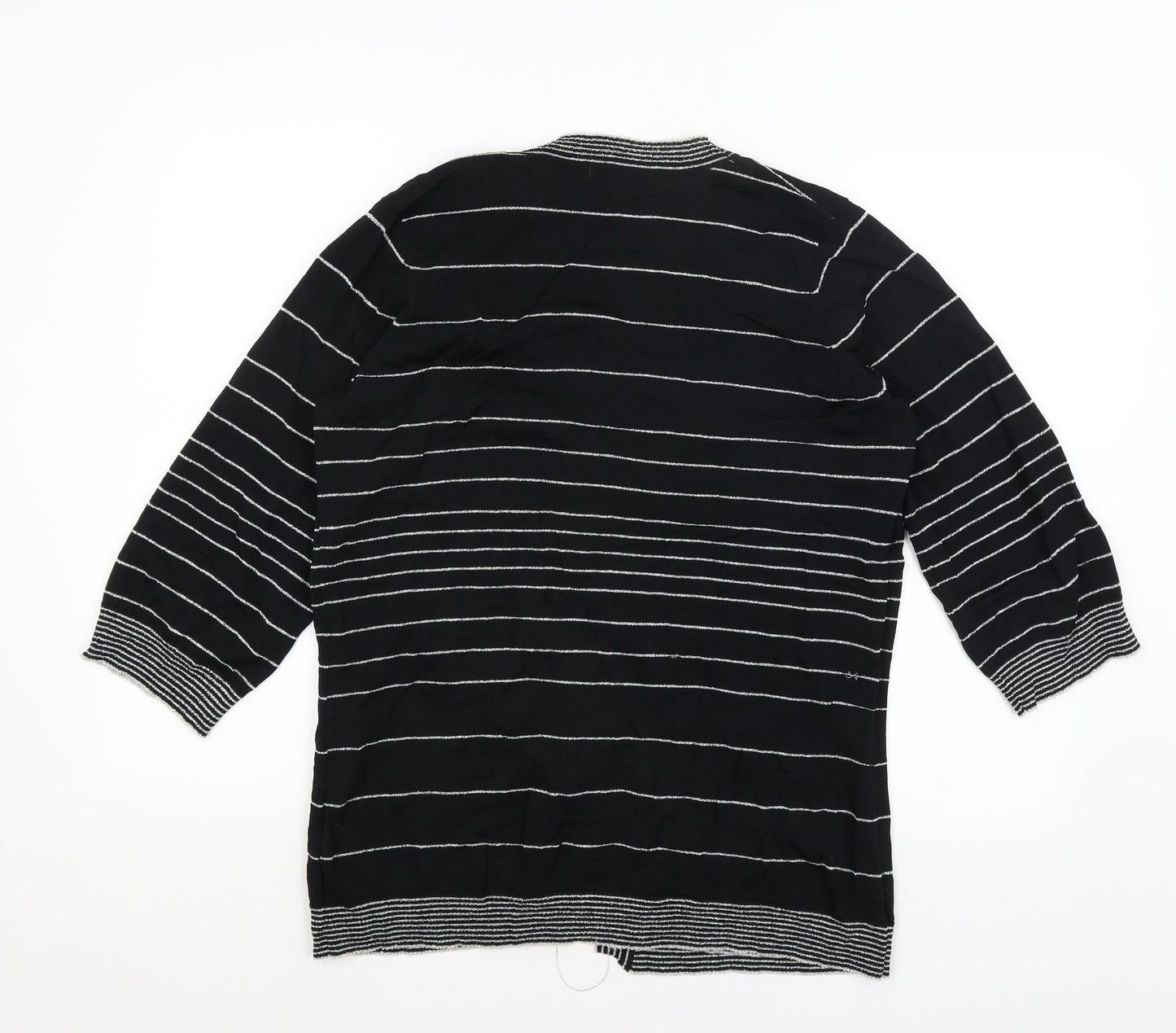 M&Co Womens Black Striped  Pullover Jumper Size 18