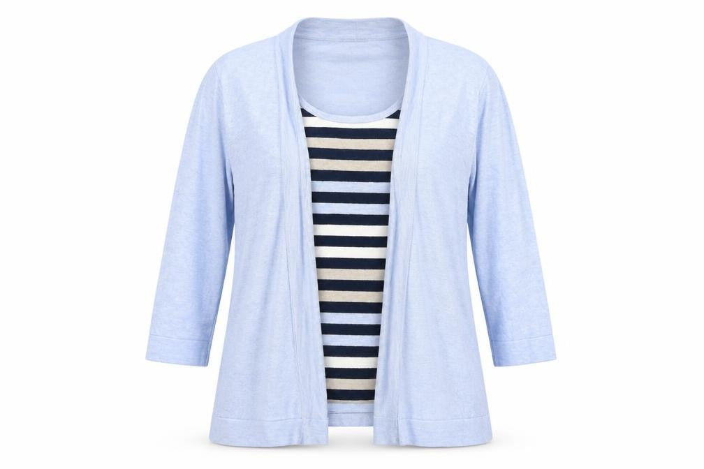 Country Casuals Womens Blue Striped Pullover Jumper Size L