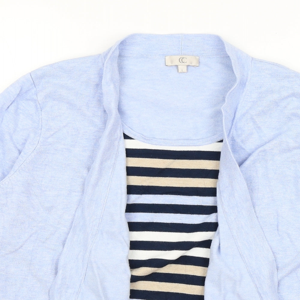 CC Womens Blue Striped  Pullover Jumper Size L