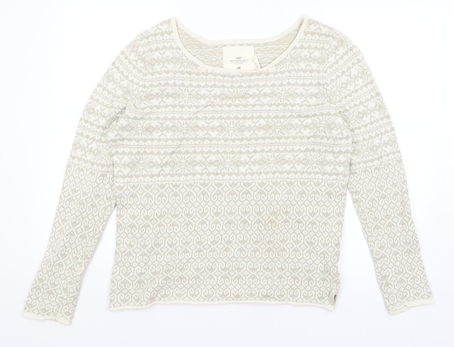 H&M Womens Beige   Pullover Jumper Size L