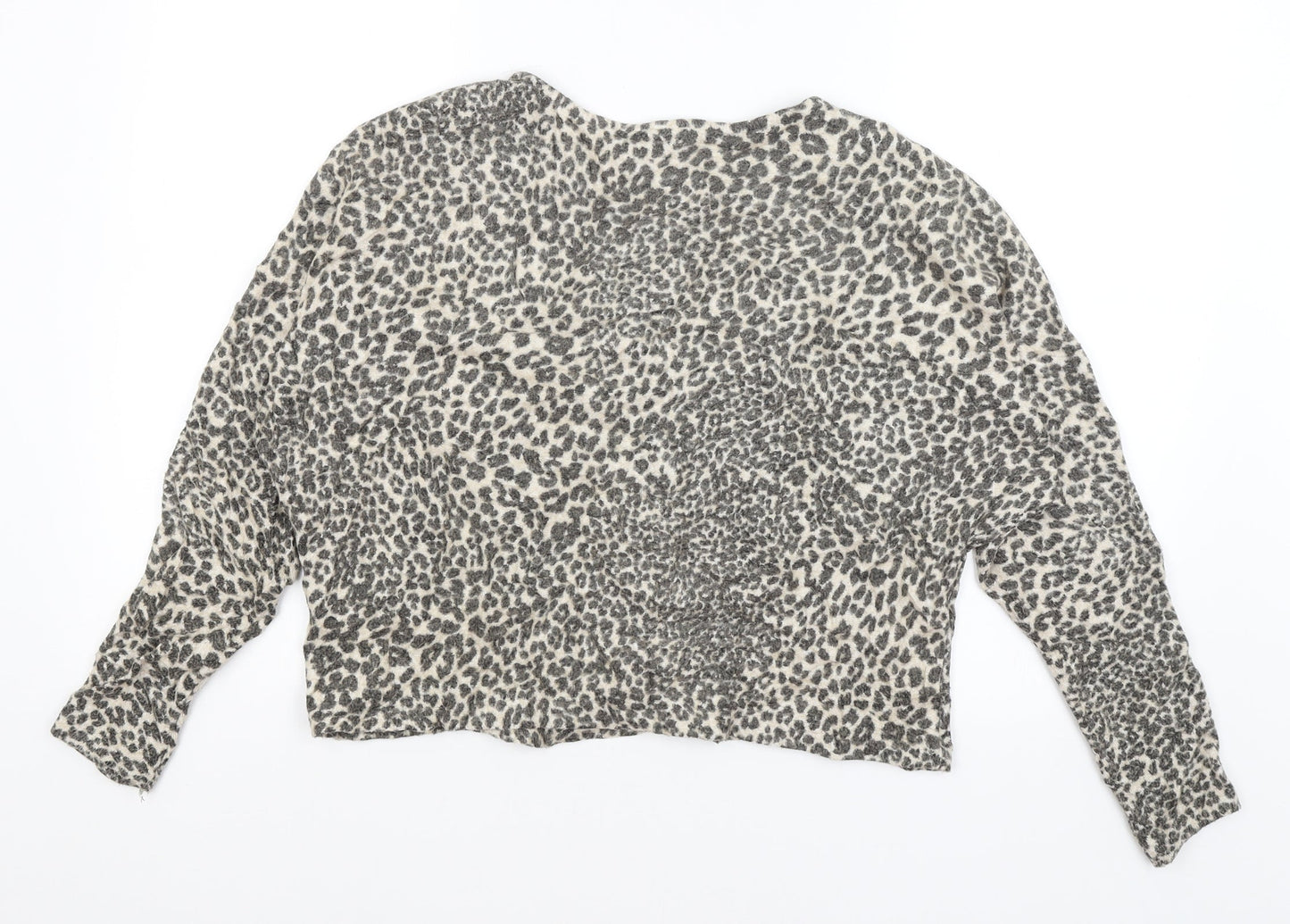 H&M Womens Beige Animal Print  Pullover Jumper Size XS