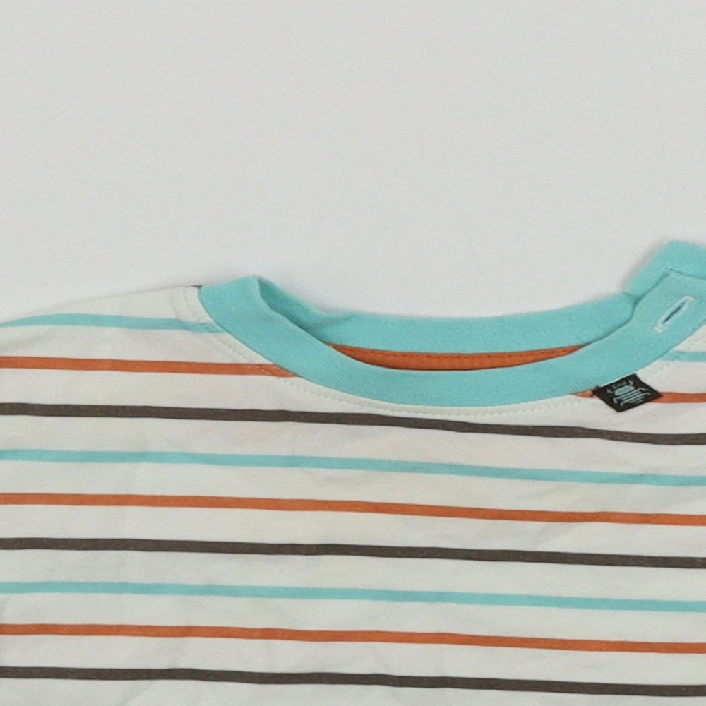 George  Boys Beige Striped  Basic T-Shirt Size 3-6 Months