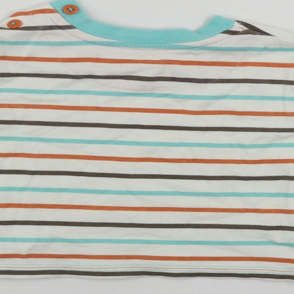 George  Boys Beige Striped  Basic T-Shirt Size 3-6 Months