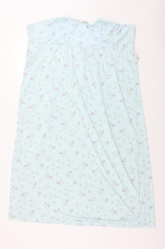 Classic Womens Blue Floral  A-Line  Size 16
