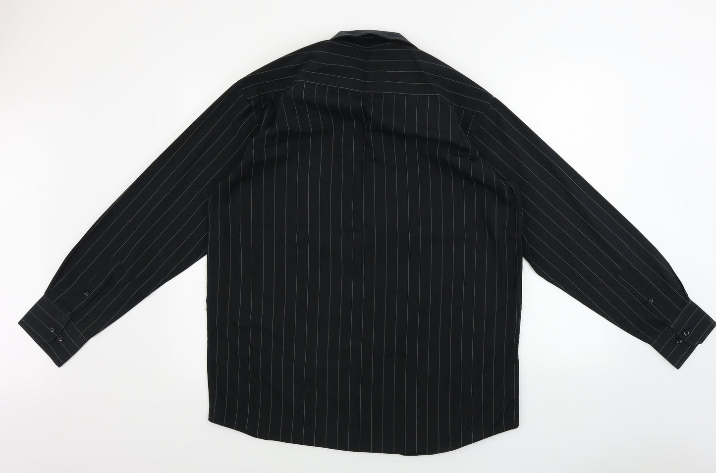 Cedar Wood State  Mens Black Striped   Button-Up Size 15