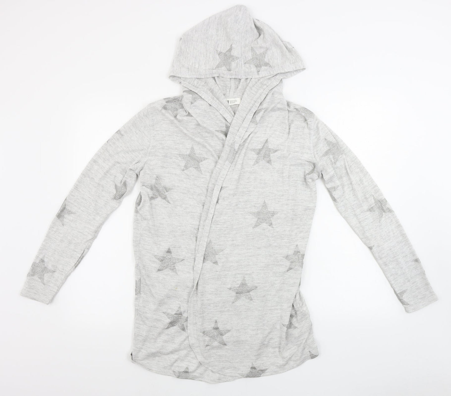 H&M  Girls Grey   Cardigan Jumper Size 14 Years  - Star pattern