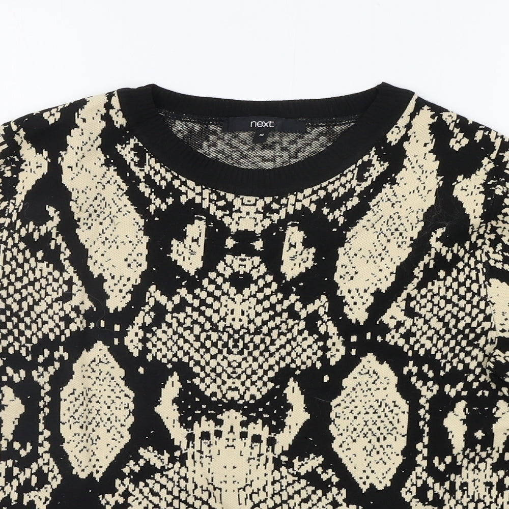 NEXT Womens Beige Animal Print  Pullover Jumper Size 10