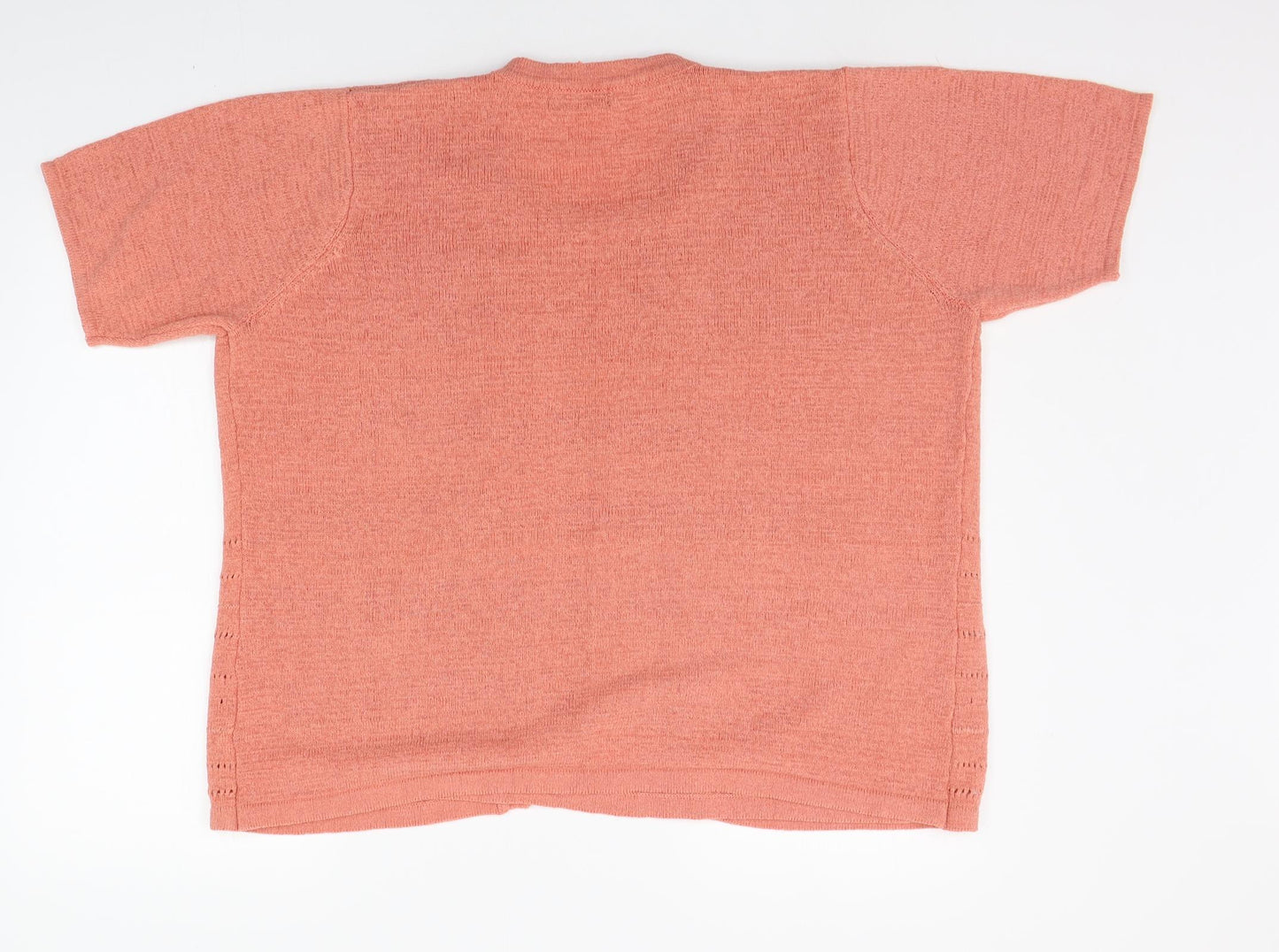 bm Collection Womens Orange Striped  Pullover Jumper Size XL