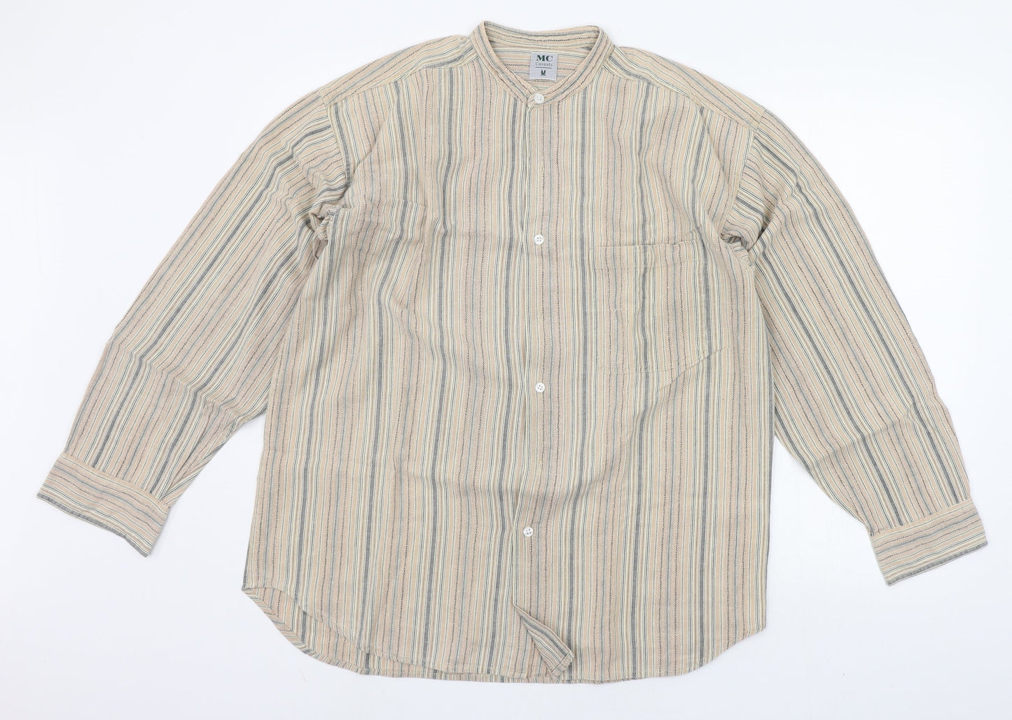 MC Casuals Mens Beige Check   Button-Up Size M