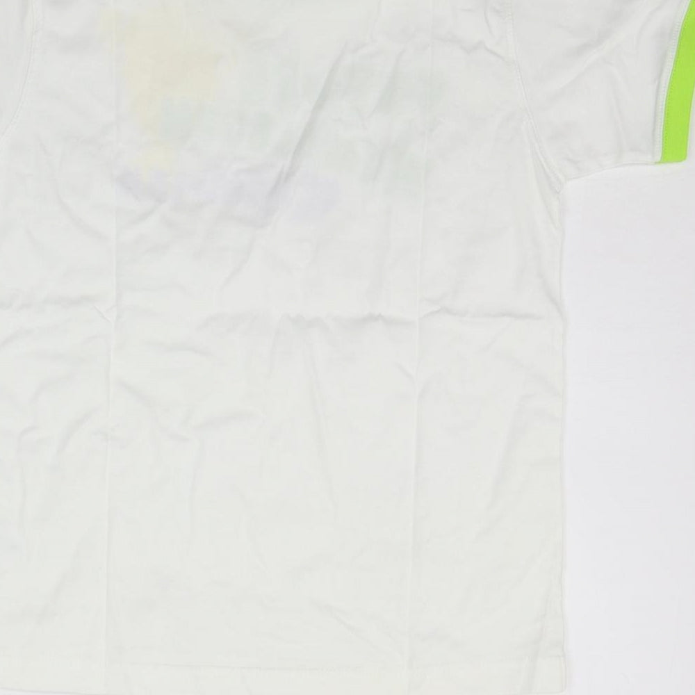 Wimbeldon Girls White Geometric  Basic T-Shirt Size 12-13 Years