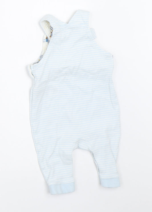 Marks and Spencer Boys Blue Striped  Dungaree One-Piece Size 3-6 Months