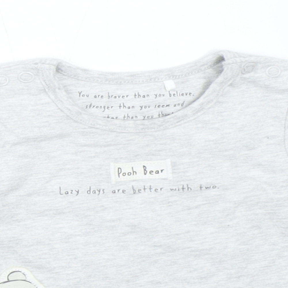 TU Baby Grey   Basic T-Shirt Size 3-6 Months  - Winnie The Pooh