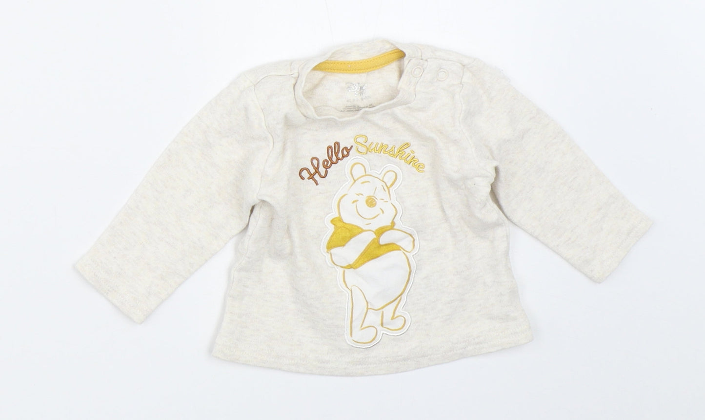 Primark Baby Beige   Basic T-Shirt Size 3-6 Months  - Winnie The Pooh