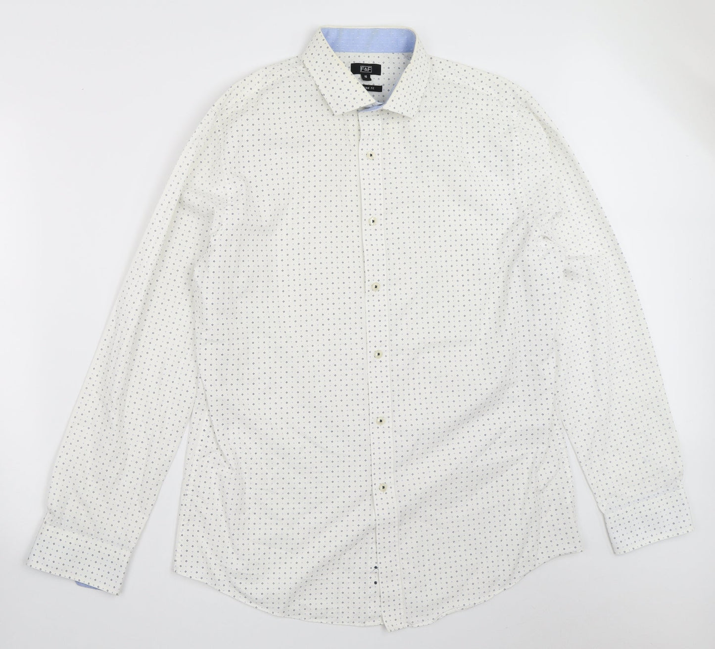 F&F Mens White    Button-Up Size 16