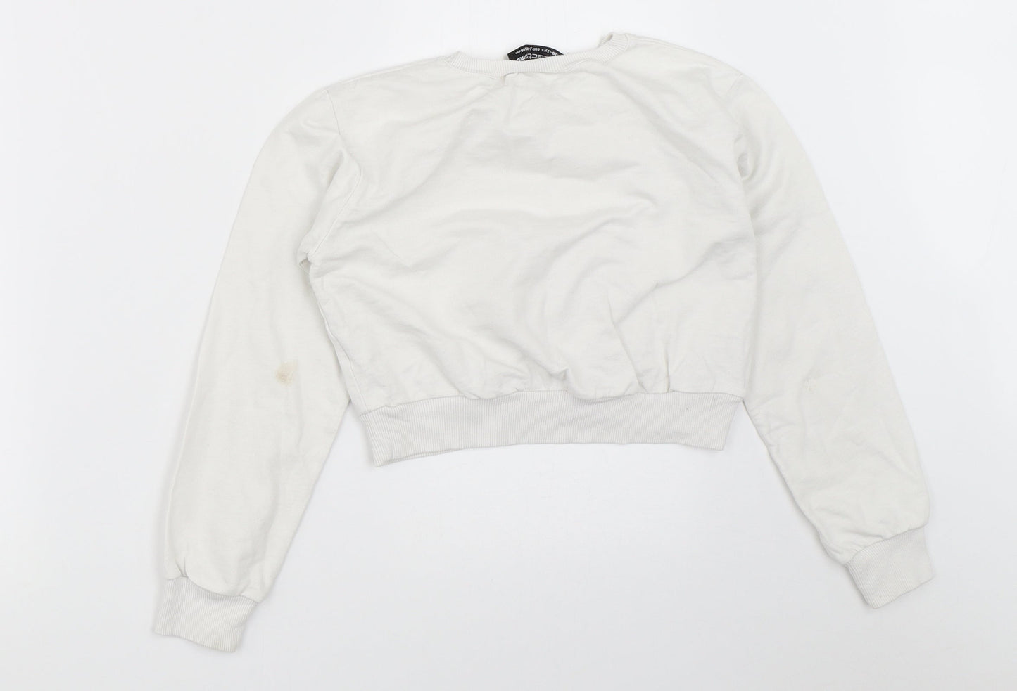 Select Girls White   Pullover Sweatshirt Size 10-11 Years