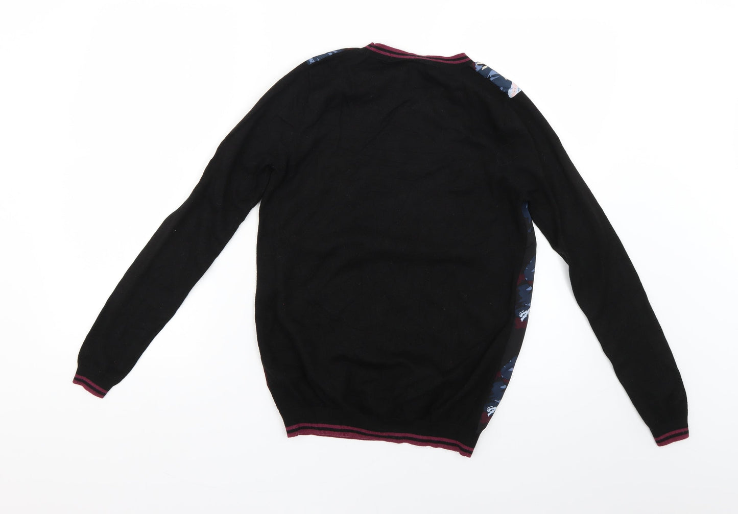 Warehouse Womens Black Floral  Pullover Jumper Size 6