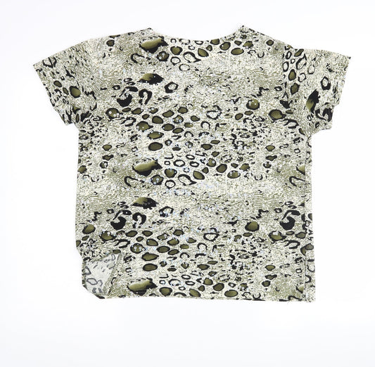 Preworn Womens Multicoloured Animal Print  Basic Blouse Size XL