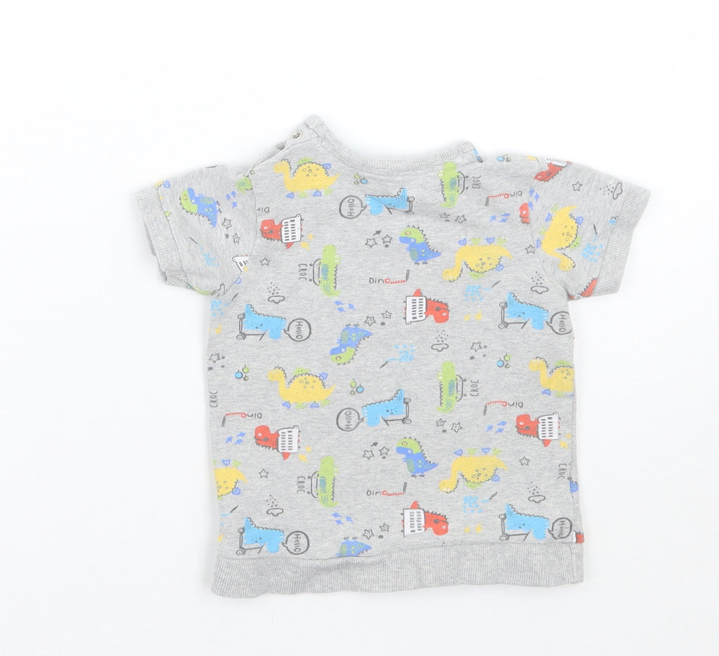 George Boys Grey Geometric  Basic T-Shirt Size 9-12 Months