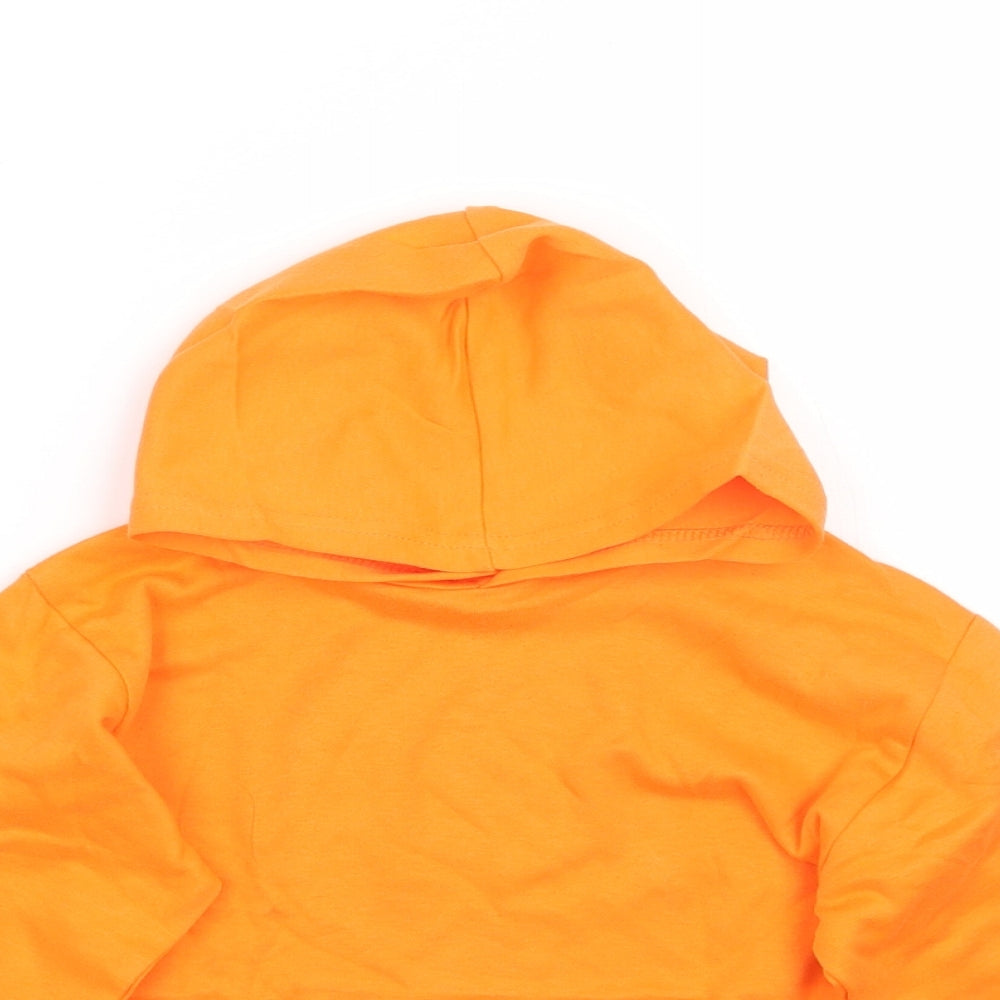 Preworn Girls Orange   Pullover Hoodie Size 4 Years