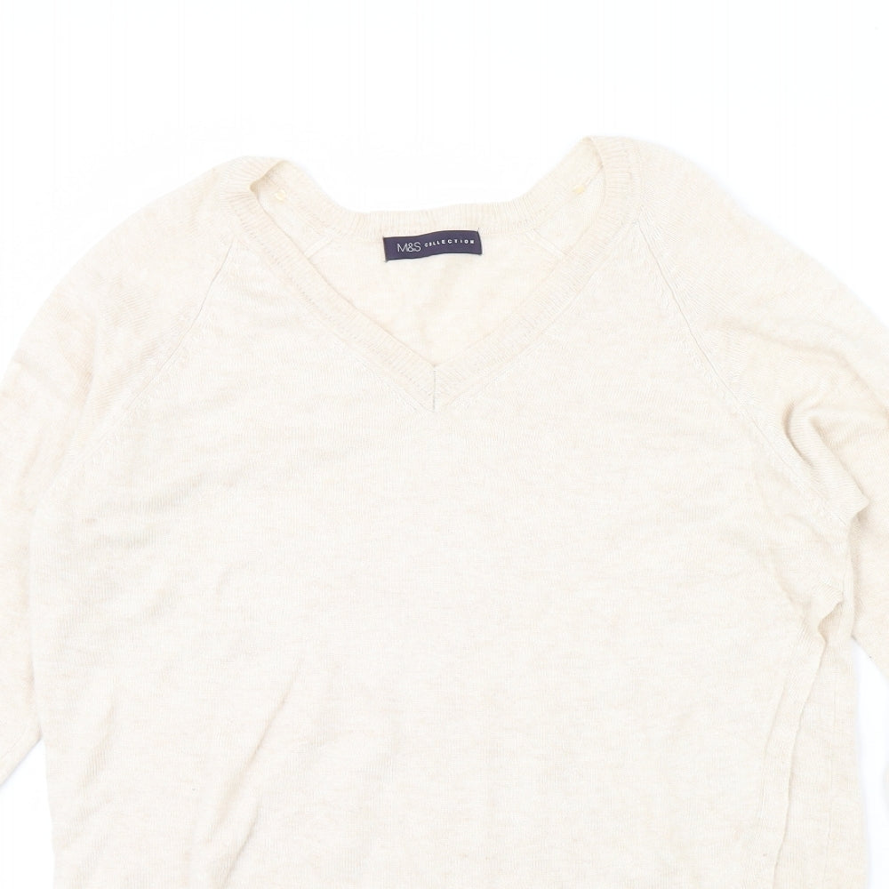 M&S Womens Beige   Pullover Jumper Size 14
