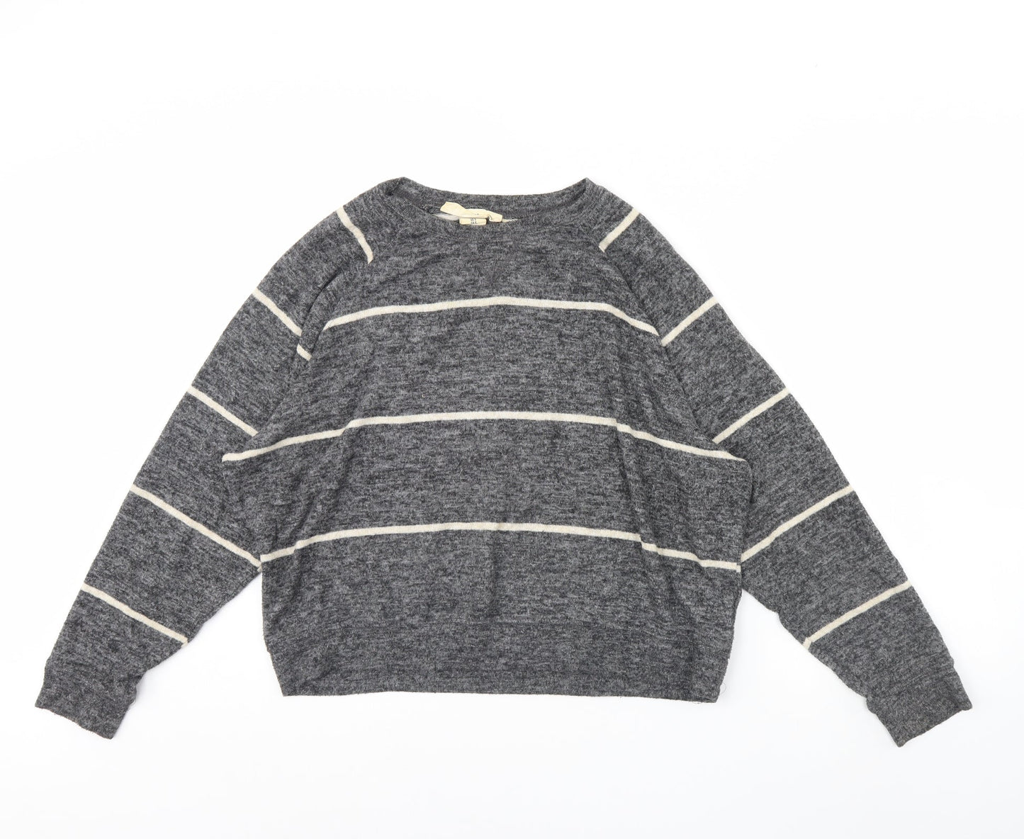 H&M Womens Grey Striped  Pullover Jumper Size S