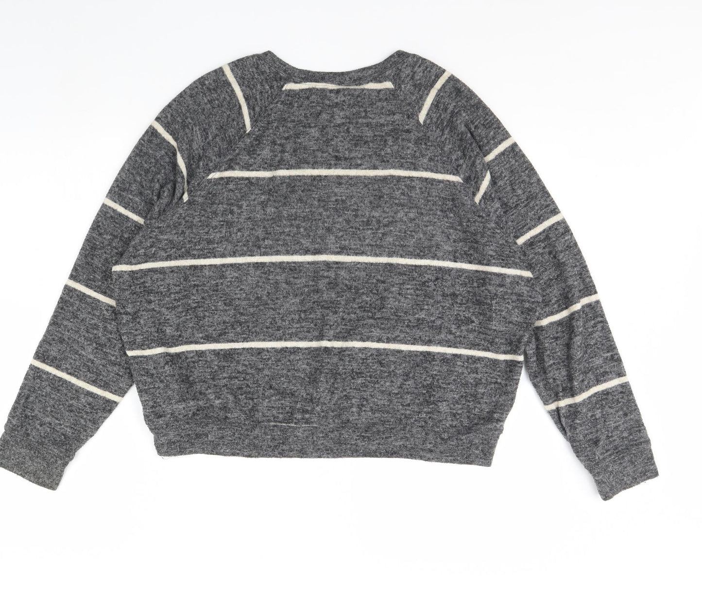 H&M Womens Grey Striped  Pullover Jumper Size S