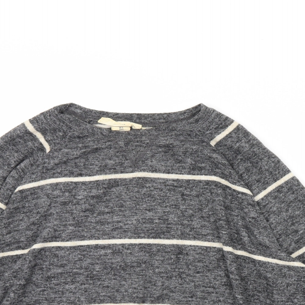 H&M Womens Grey Striped  Pullover Jumper Size S