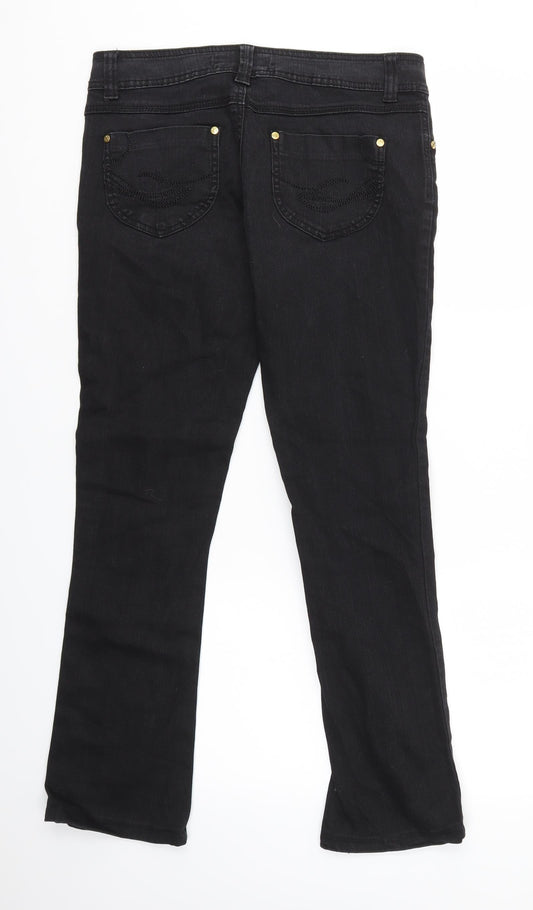 24/7 Authentic Denim Womens Black   Skinny Jeans Size 10 L28 in - FLARE