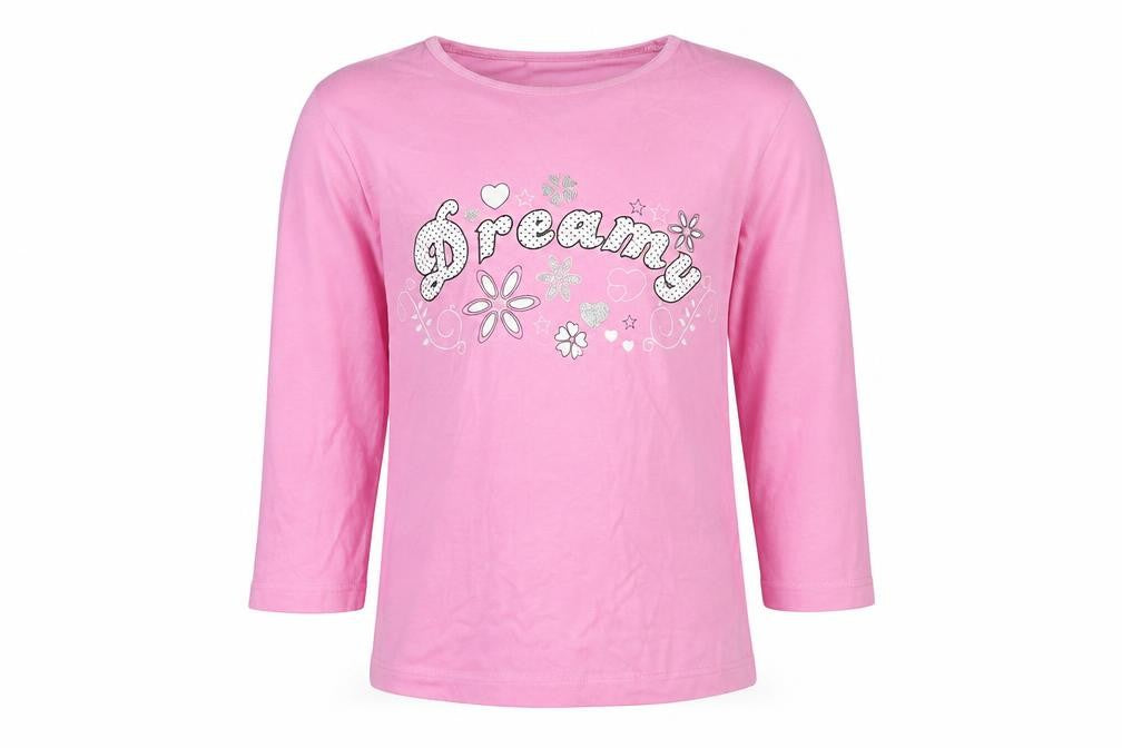 Preworn Girls Pink Solid  Top Pyjama Top Size 7-8 Years  - DREAMY