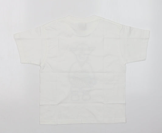 JERZEES Boys White   Basic T-Shirt Size 7-8 Years  - PIRATE