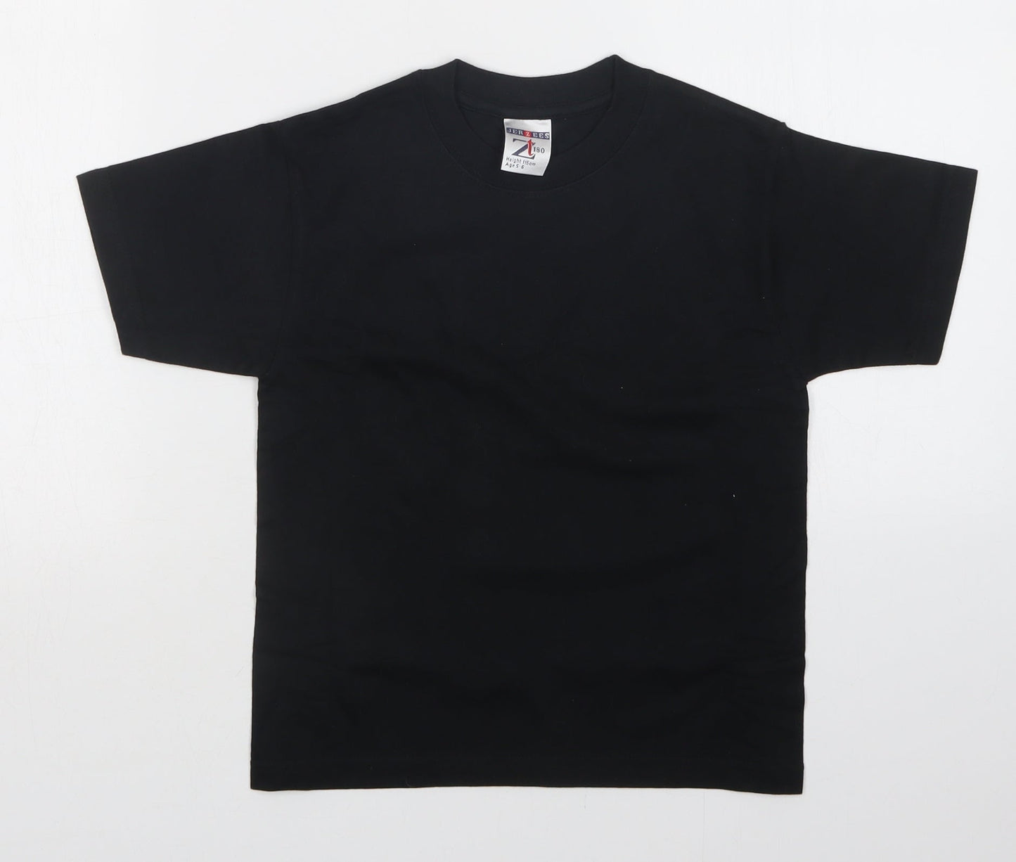 JERZEES Girls Black   Basic T-Shirt Size 5-6 Years