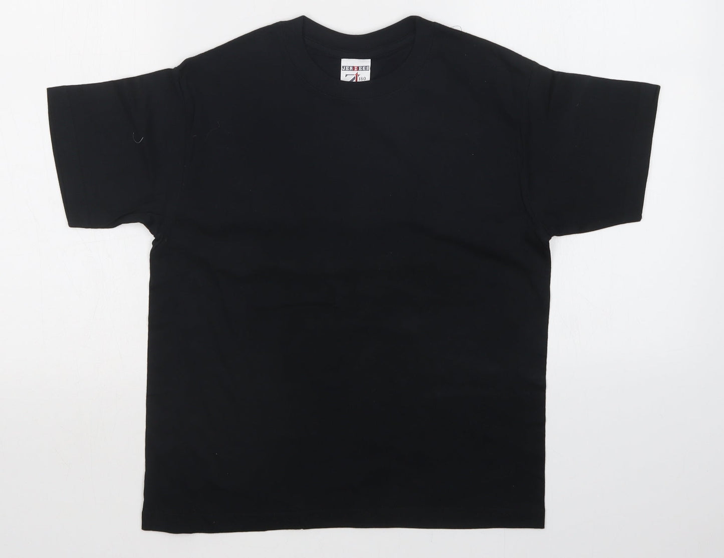 JERZEES Girls Black   Basic T-Shirt Size 9-10 Years