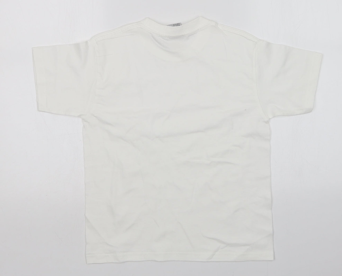 JERZEES Boys White   Basic T-Shirt Size 9-10 Years