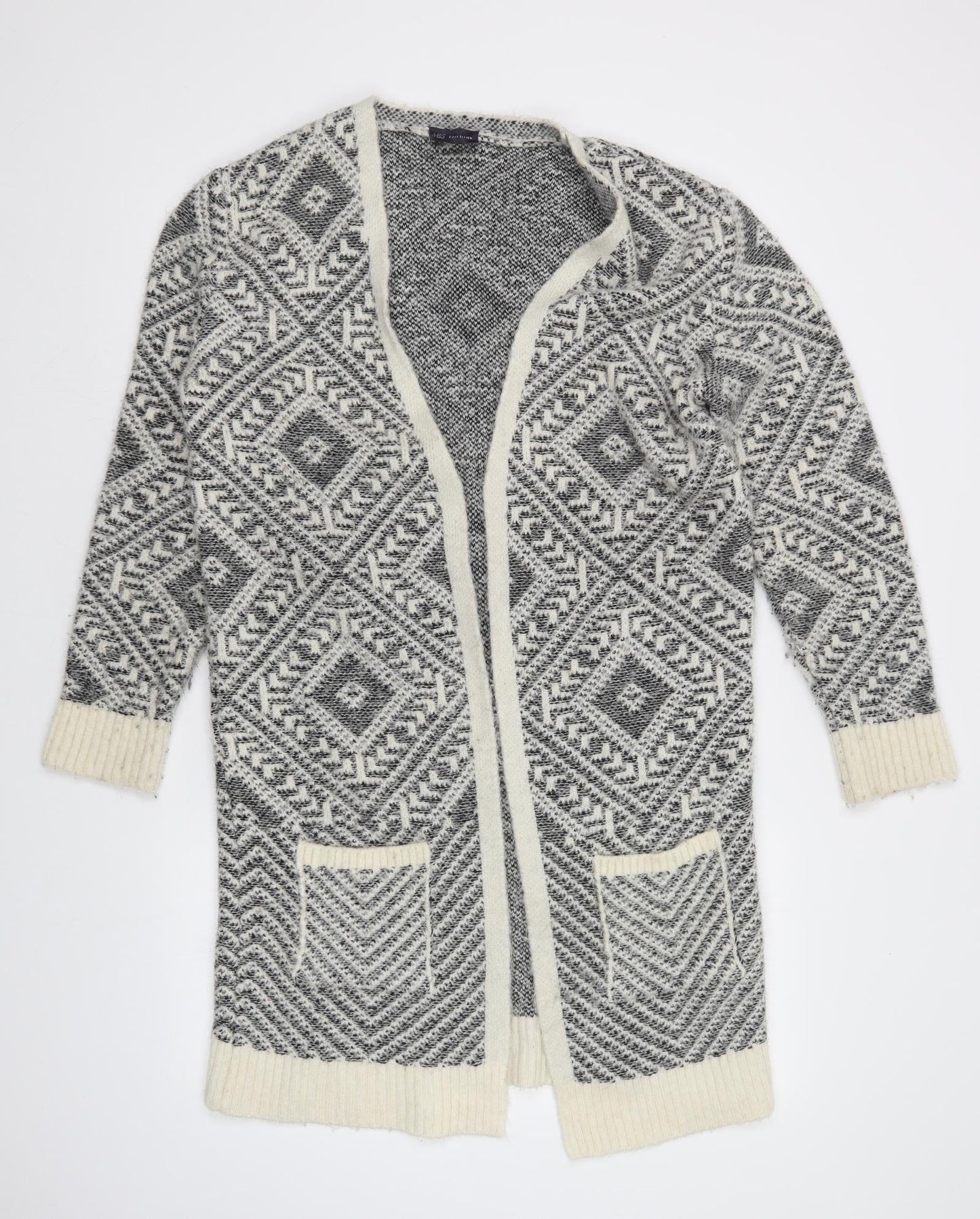 M&S Womens Multicoloured Argyle/Diamond  Cardigan Jumper Size 10