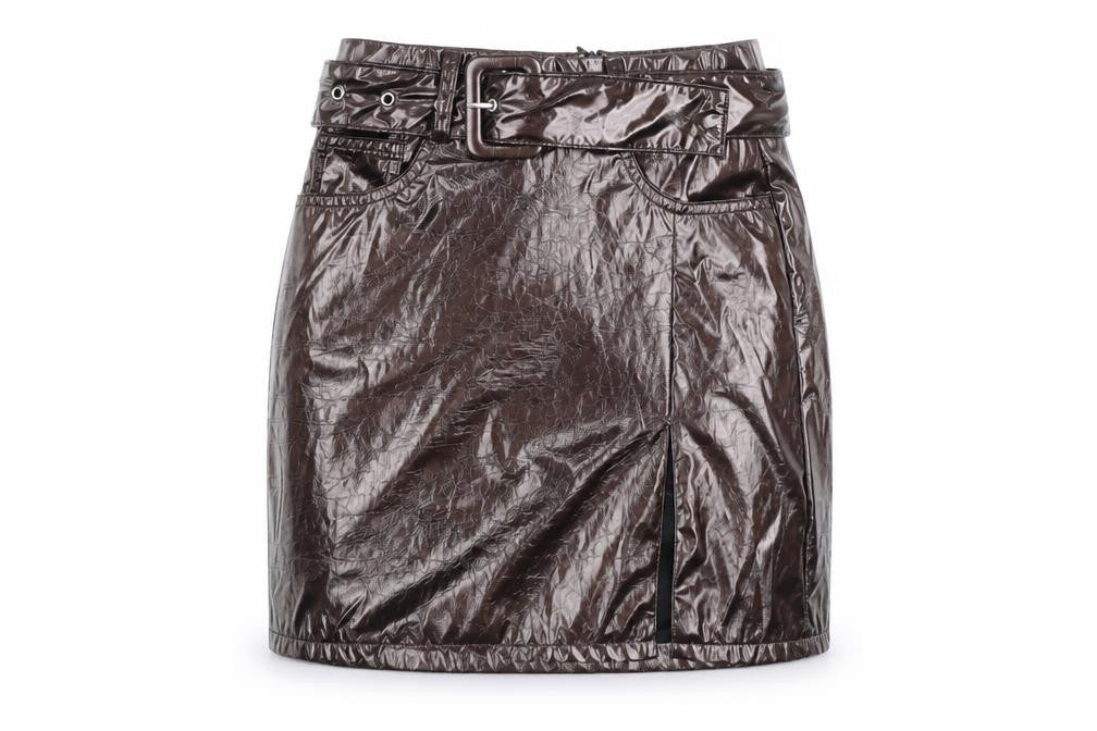 PRETTYLITTLETHING Womens Brown   Mini Skirt Size 4