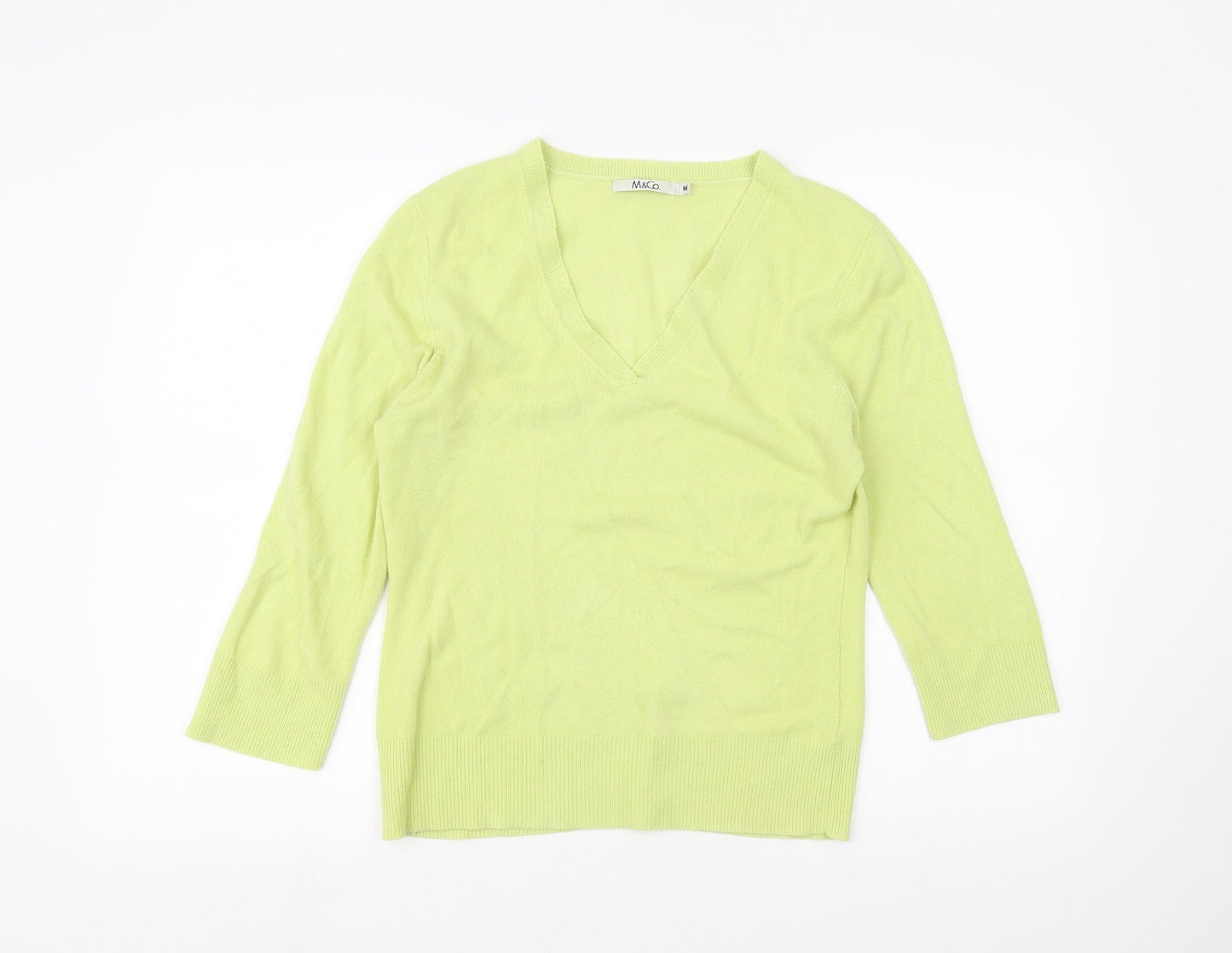 M&Co Womens Green   Basic T-Shirt Size M