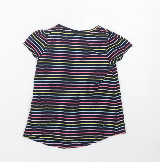 Gap Girls Blue Striped  Basic T-Shirt Size 5 Years