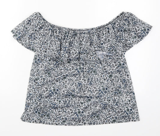 H&M Womens Beige Floral  Basic T-Shirt Size S