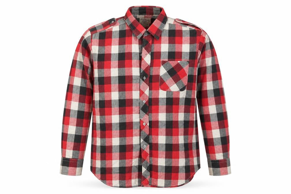 Friendship Mens Red Check   Button-Up Size XL