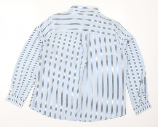 New Look Womens Blue Striped  Basic Button-Up Size 16