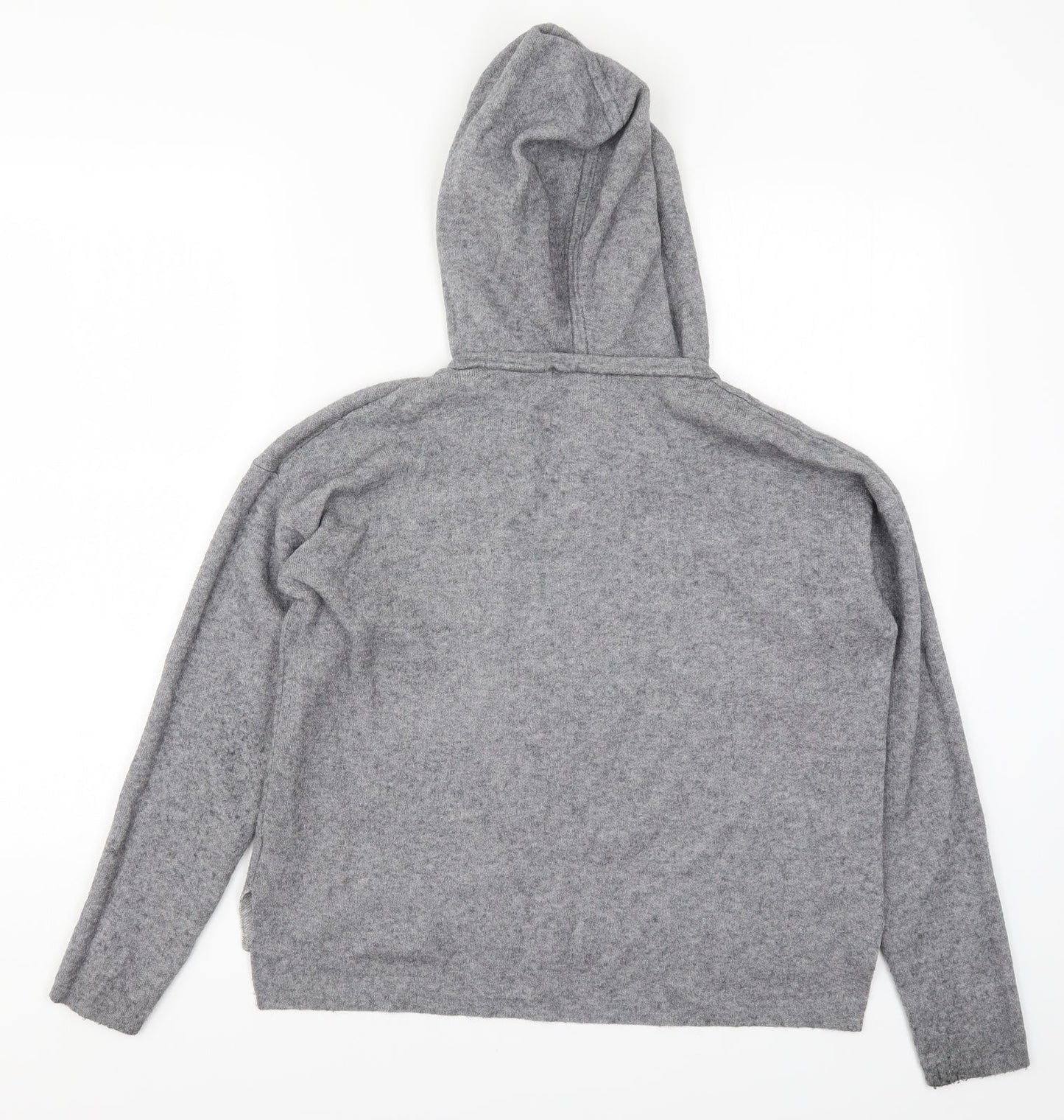TU Womens Grey  Knit Pullover Hoodie Size 10