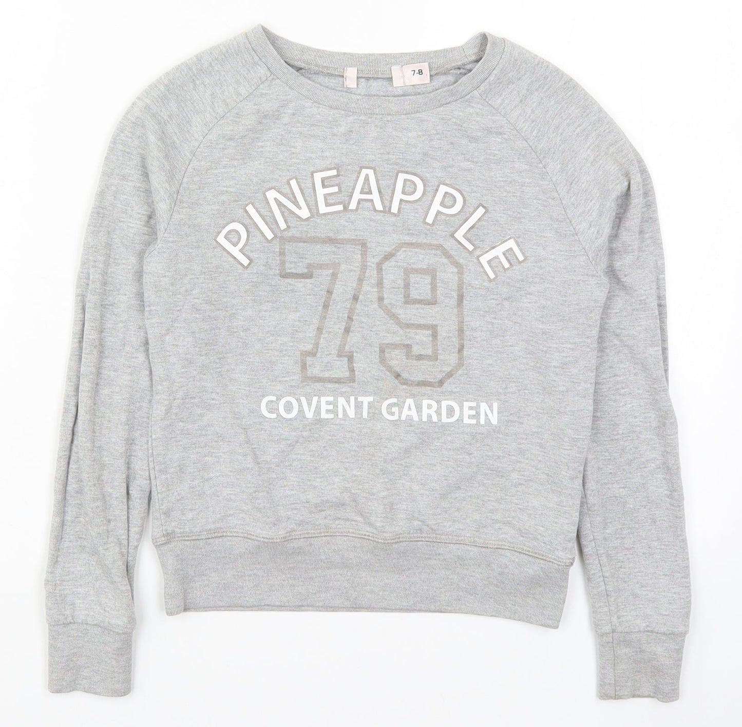 Pineapple Girls Grey   Pullover Sweatshirt Size 7-8 Years  - Pineapple Covent Garden