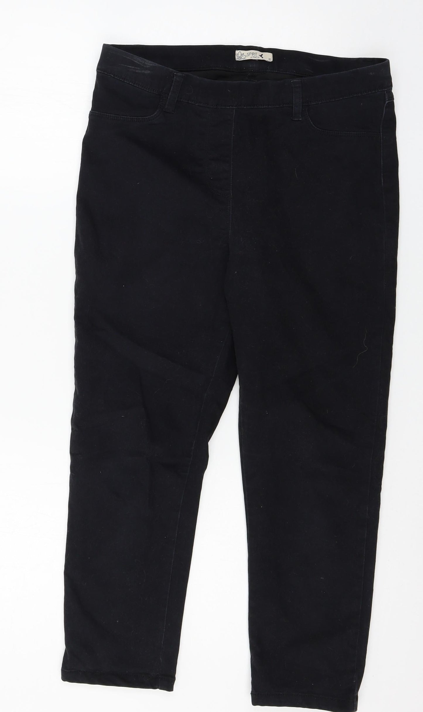 M&Co Womens Blue  Velour Jegging Jeans Size 10 L22 in