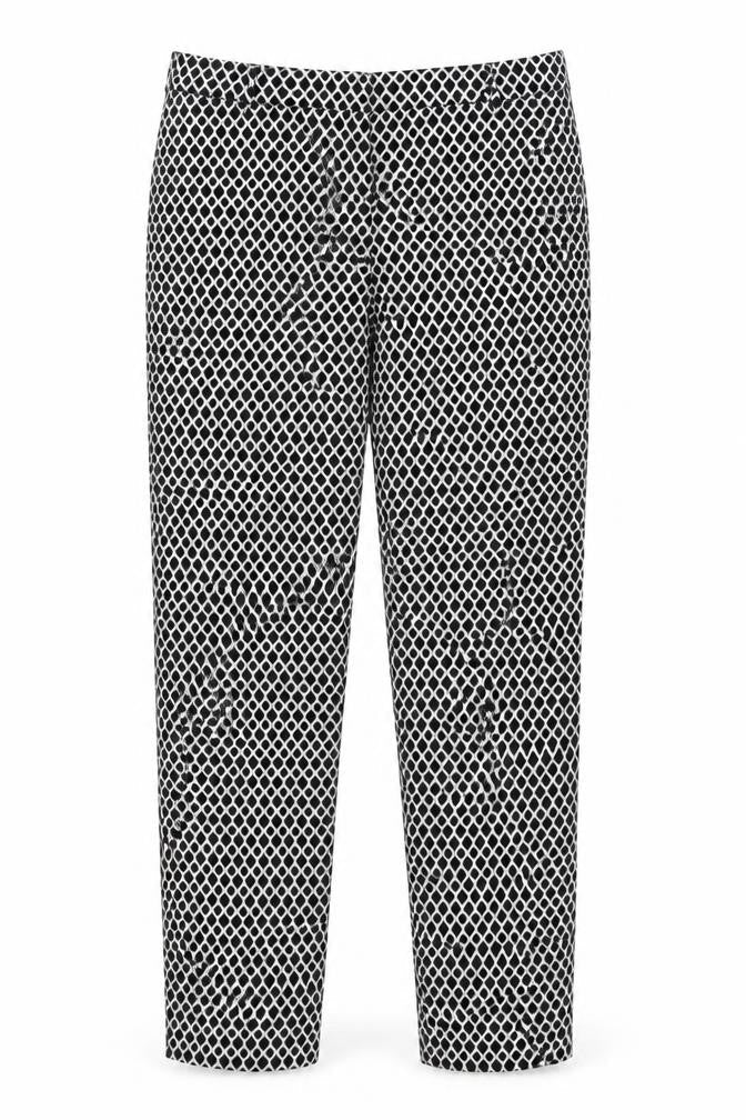 H&M Womens Black Geometric  Trousers  Size 10 L27 in