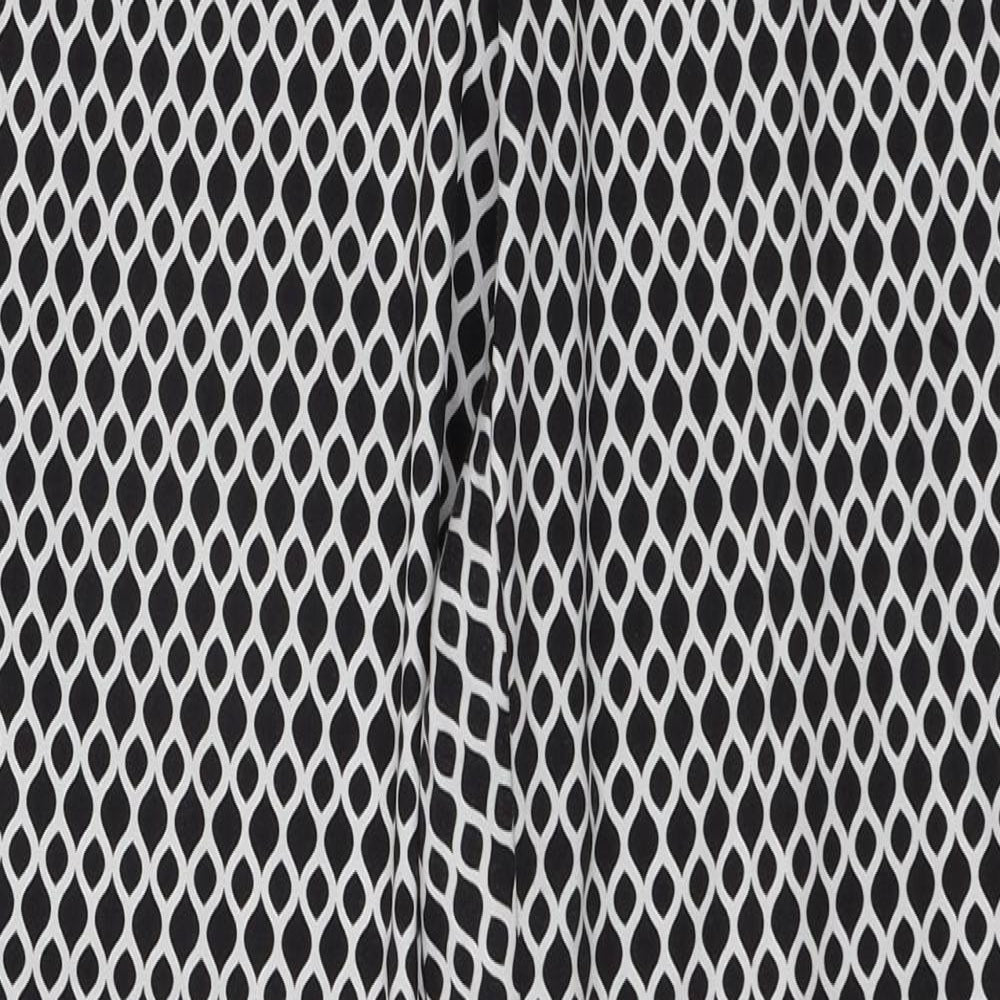 H&M Womens Black Geometric  Trousers  Size 10 L27 in