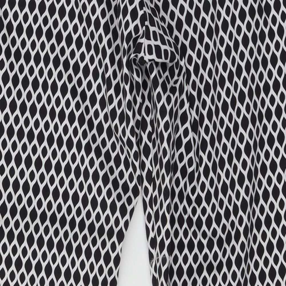 H&M Womens Black Geometric  Trousers  Size 10 L27 in