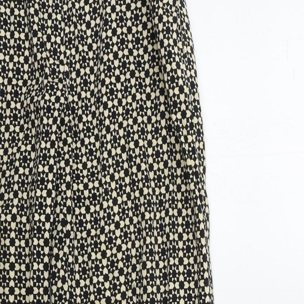 H&M Womens Beige Geometric  Trousers  Size 12 L25 in
