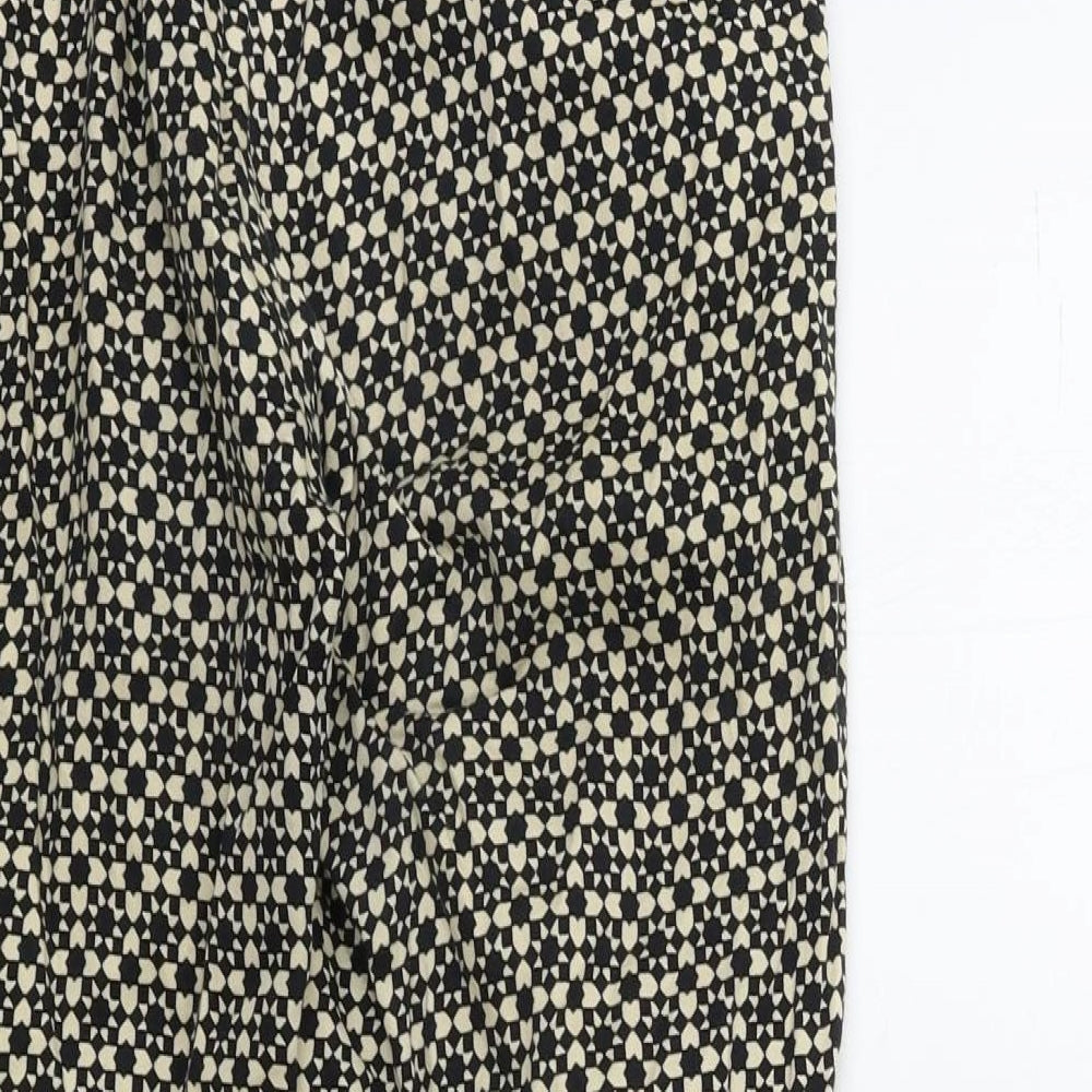 H&M Womens Beige Geometric  Trousers  Size 12 L25 in