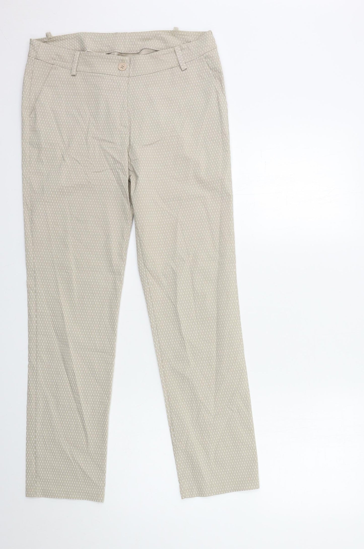Preworn Womens Beige Geometric  Trousers  Size 30 in L29 in