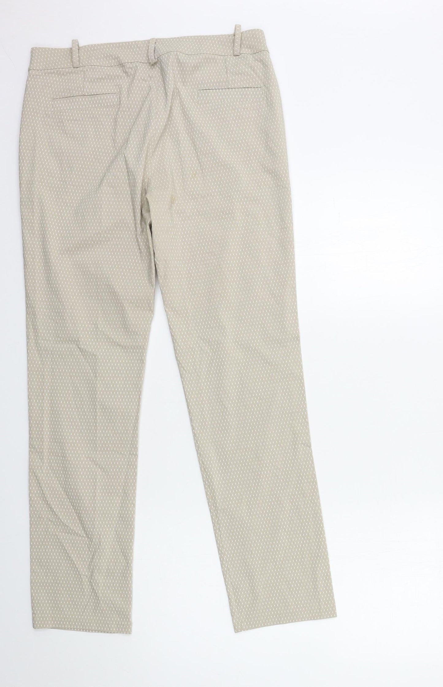 Preworn Womens Beige Geometric  Trousers  Size 30 in L29 in